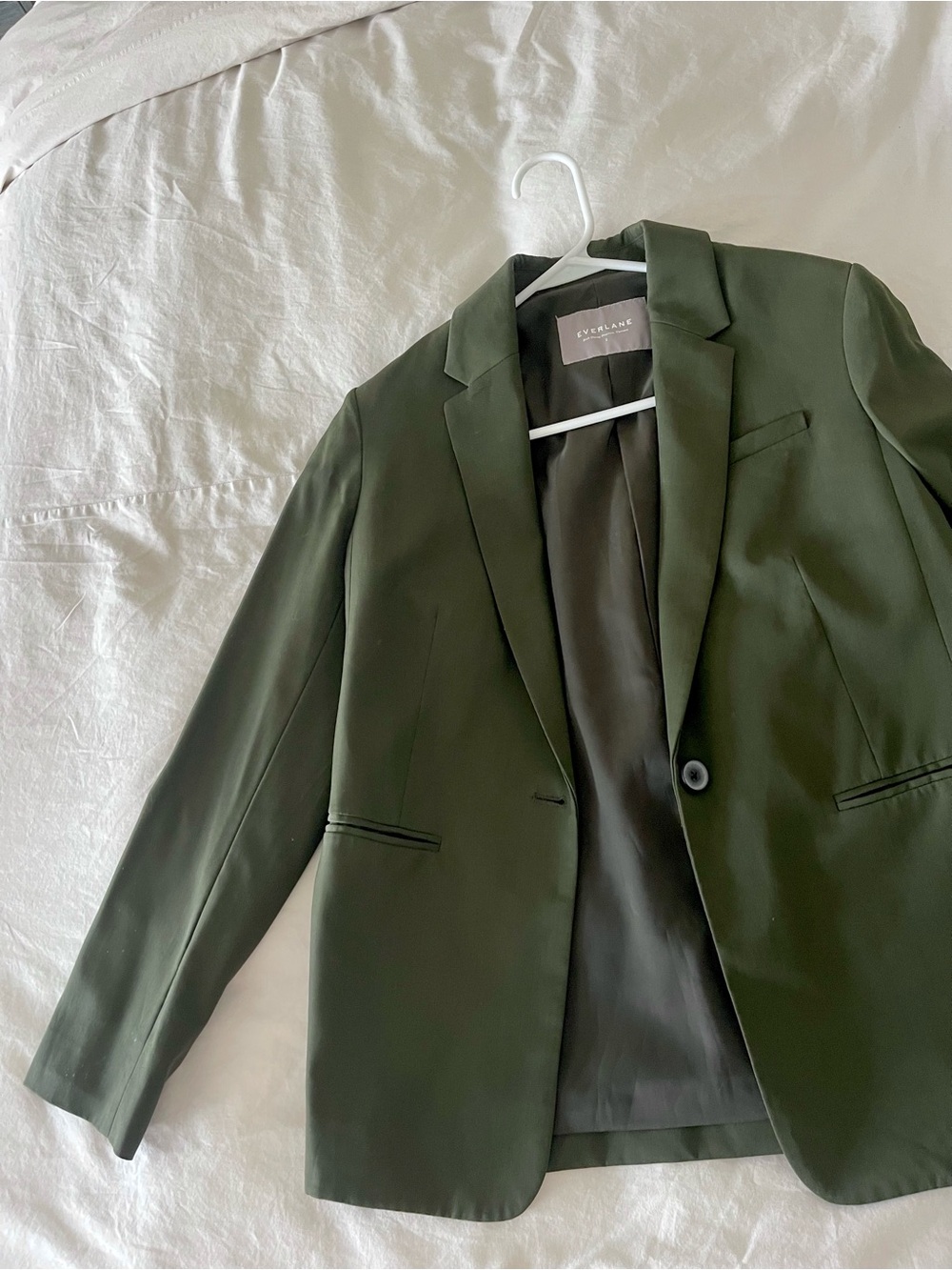 Everlane Green Blazer Jacket - Dark Olive